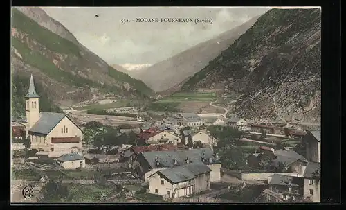 AK Modane-Fourneaux, Vue panoramique, L`Eglise