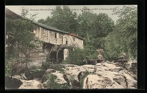 AK Aix-les-Bains, Les Moulins de Gresy et le Tombeau de Mme la Baronne de Bro