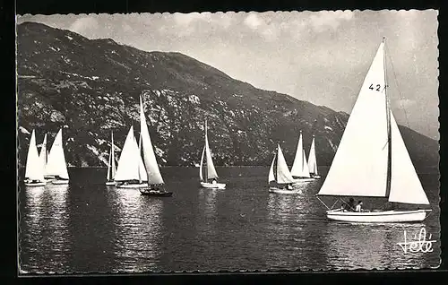 AK Le Bourget-du-Lac, Lac du Bourget et ses voiliers