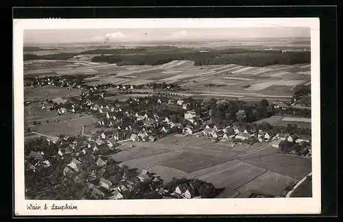 AK Wain b. Laupheim, Generalansicht der Ortschaft, Fliegeraufnahme