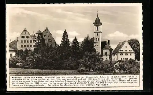 AK Aulendorf, Blick auf Schloss und Kirche