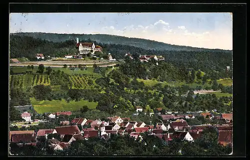 AK Lorch im Remstal, Stadttotale mit dem Erholungsheim Elisabethenberg