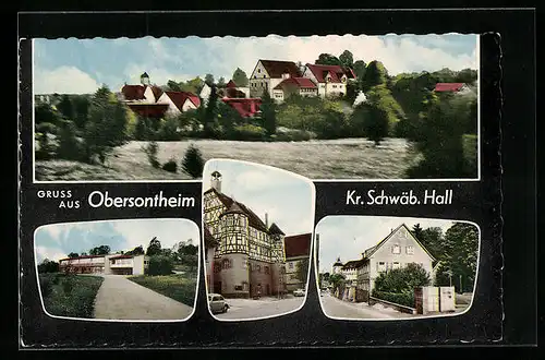 AK Obersontheim bei Schwäbisch Hall, Ortstotale, am Schloss, Setzer Schreibwaren