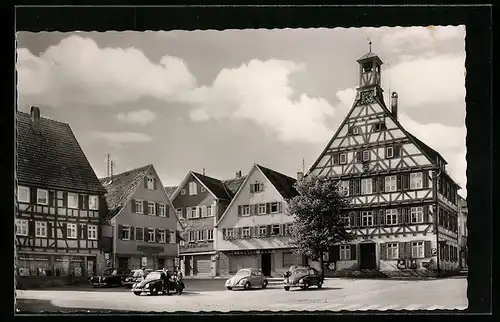 AK Gaildorf in Württemberg, Marktplatz mit Rathaus