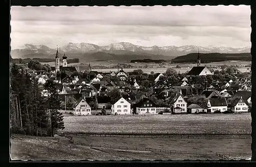 AK Leutkirch im Allgäu, Generalansicht mit Gebirgspanorama