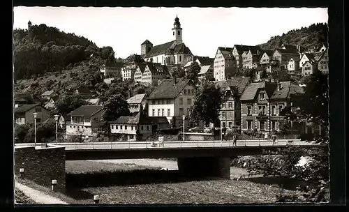 AK Horb am Neckar, Brücke unter der Kirche