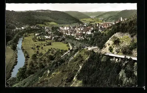 AK Horb am Neckar, Ansicht der ganzen Ortschaft vom Rauschbart aus