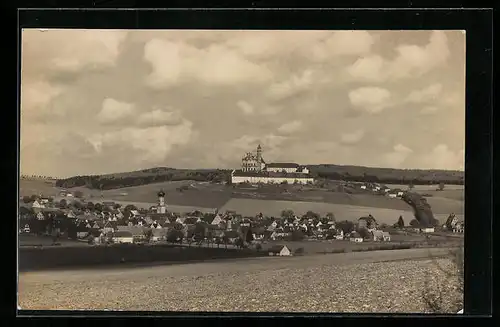 AK Neresheim in Württemberg, Stadtansicht mit der Abtei