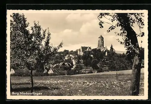 AK Niederalfingen, Stadtansicht mit Burg