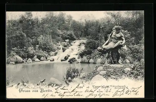 AK Berlin-Kreuzberg, Wasserfall im Viktoriapark