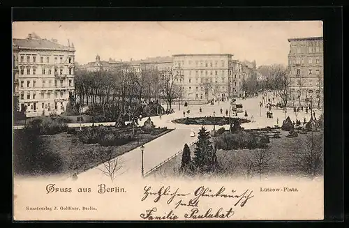 AK Berlin-Tiergarten, Passanten auf dem Lützow-Platz