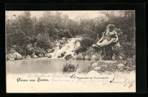 AK Berlin-Kreuzberg, der Wasserfall im Victoriapark