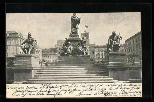 AK Berlin, das Luther-Denkmal am Neuen Markt