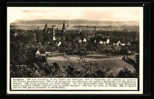 AK Crailsheim a. Jagst, Generalansicht der Stadt, Blick auf die Kirchen