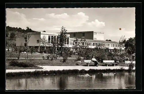 AK Neckarsulm, Uferanlagen vor dem Albert-Schweitzer-Gymnasium