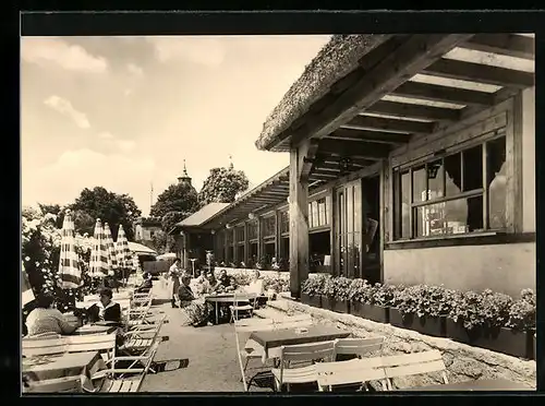 AK Langenburg im Hohenloher Land, Schloss-Cafe im Rosengarten