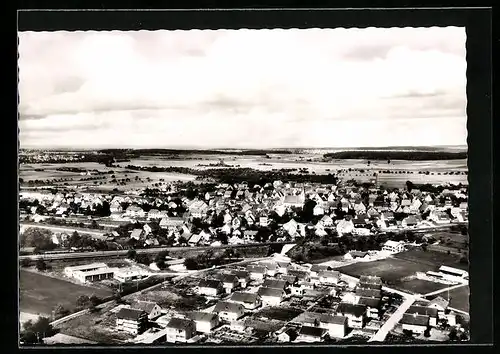 AK Ergenzingen bei Horb am Neckar, Generalansicht der Stadt, Fliegeraufnahme