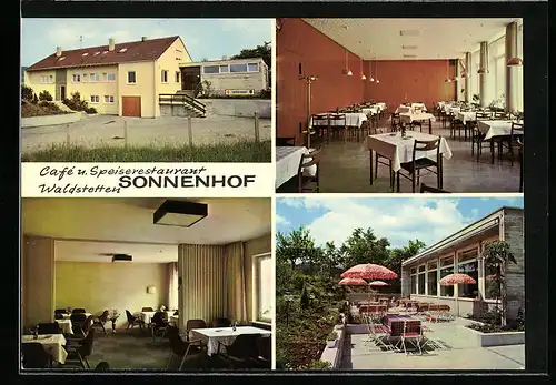 AK Waldstetten, Cafe und Speiserestaurant Sonnenhof, in den Gasträumen, auf der Terrasse