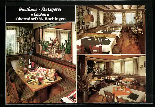 AK Oberndorf N.-Bochingen, Gasthof Löwen Metzgerei, in den Gasträumen