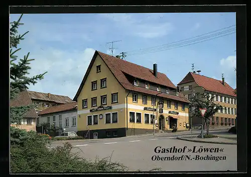 AK Oberndorf N.-Bochingen, vor dem Gasthof Löwen Metzgerei