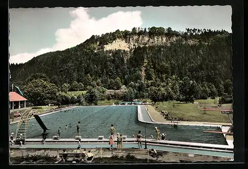 AK Oberndorf am Neckar, Gäste im Freibad