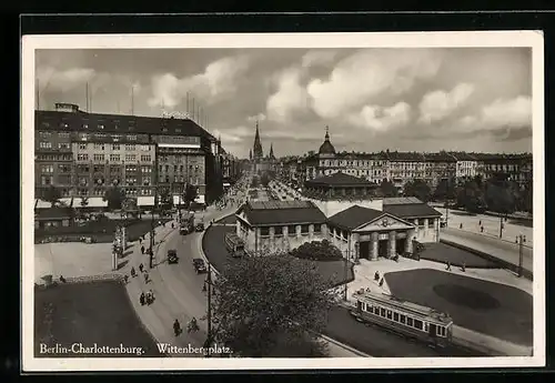 AK Berlin, Wittenbergplatz mit Strassenbahn