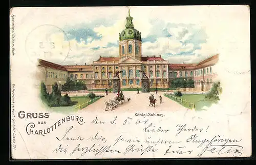 Lithographie Berlin-Charlottenburg, Kgl. Schloss