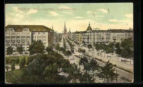 AK Berlin-W., Wittenbergplatz und Tauentzienstrasse aus der Vogelschau