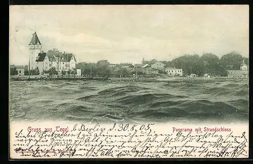 AK Berlin-Tegel, Panorama mit Strandschloss