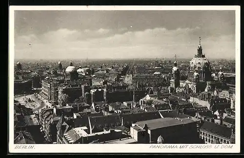 AK Berlin, Panorama mit Schloss und Dom