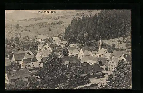 AK Bettenhausen, Ortsansicht von einem Berg aus gesehen