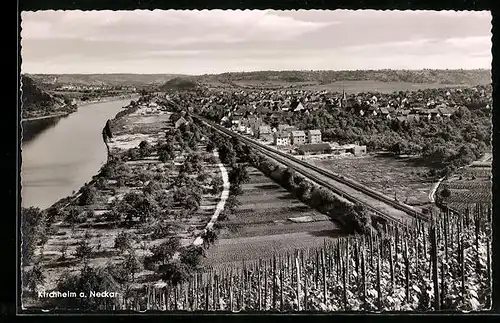 AK Kirchheim a. Neckar, Totalansicht aus der Vogelschau