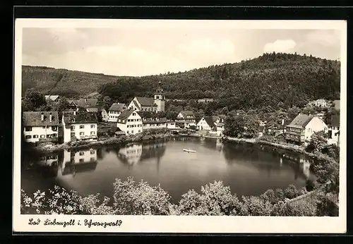 AK Bad Liebenzell i. Schwarzwald, Ortsansicht am Teich