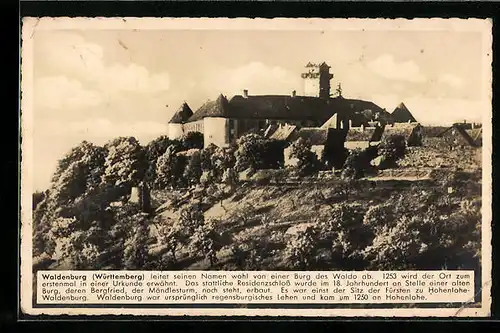 AK Waldenburg (Württemberg), Ortsansicht mit Burg