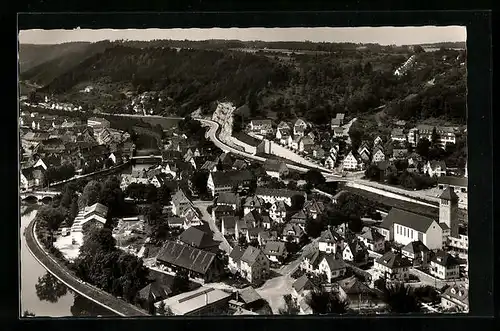 AK Sulz am Neckar, Ortsansicht aus der Vogelschau
