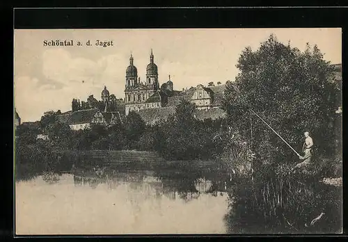 AK Schöntal a. d. Jagst, Teilansicht mit Kirche