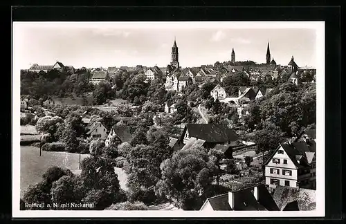 AK Rottweil a. N., Ortsansicht mit Neckartal