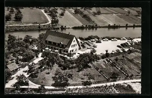 AK Besigheim, Höhengaststätte Zum Anker vom Flugzeug aus