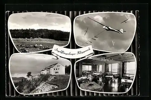 AK Spaichingen /Württ., Segelfliegerlager Klippeneck in vier Ansichten