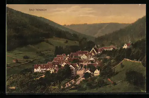 AK Bad Teinach, Gesamtansicht von einem Berg aus