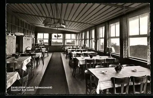 AK Zavelstein im württ. Schwarzw., Gastraum im Gasthof zum Lamm