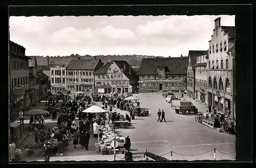 AK Göppingen, Schillerplatz aus der Vogelschau