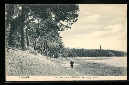 AK Grunewald, Havelweg nach Schildhorn