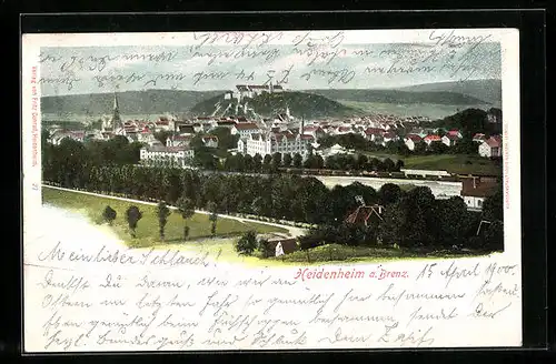 AK Heidenheim a. Brenz, Totalansicht aus der Vogelschau