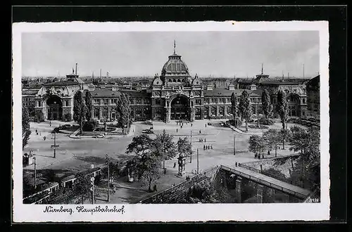 AK Nürnberg, Hauptbahnhof aus der Vogelschau