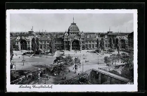 AK Nürnberg, Hauptbahnhof aus der Vogelschau