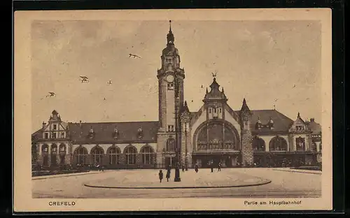 AK Crefeld, Partie am Hauptbahnhof