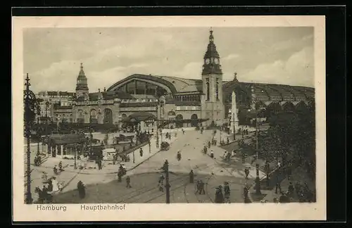 AK Hamburg-St.Georg, Hauptbahnhof aus der Vogelschau