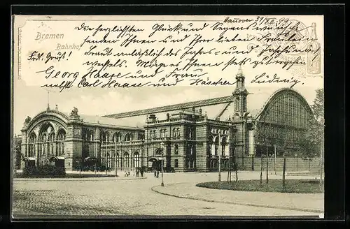 AK Bremen, Blick zum Bahnhof