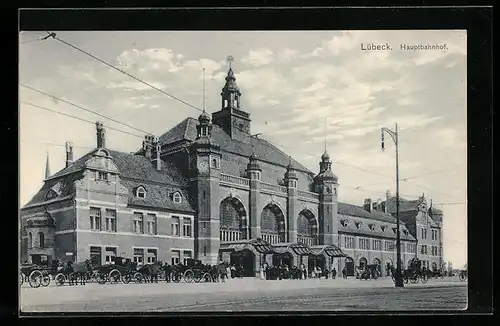 AK Lübeck, Blick zum Hauptbahnhof